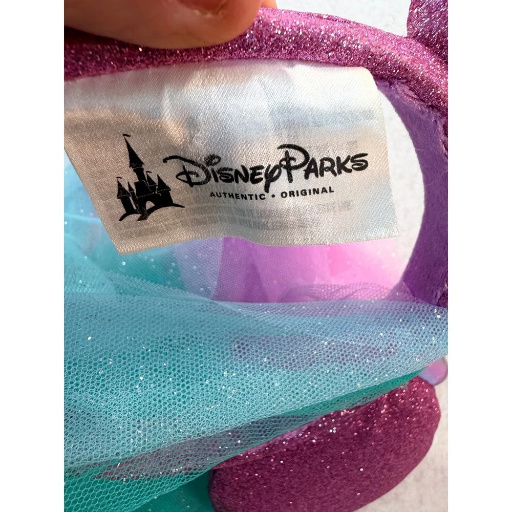 Disney Parks Minnie Mouse Pink Glitter Butterfly Fairy Ear Headband with Veil